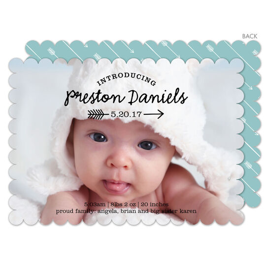 Lagoon Arrow Photo Birth Announcements